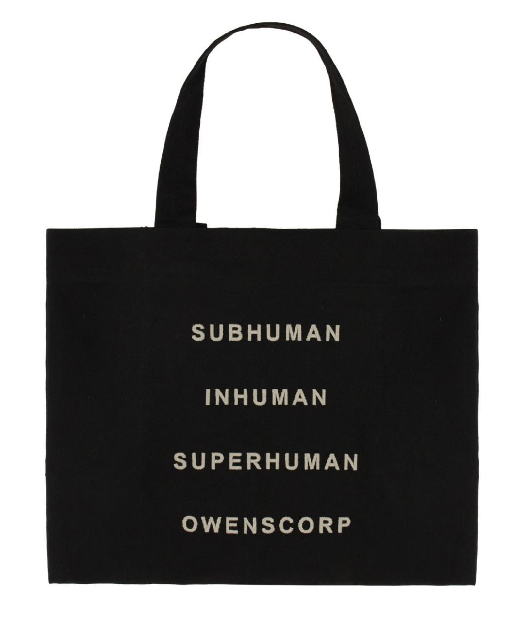 RICK OWENS Черная хлопковая сумка тоут, фото 3