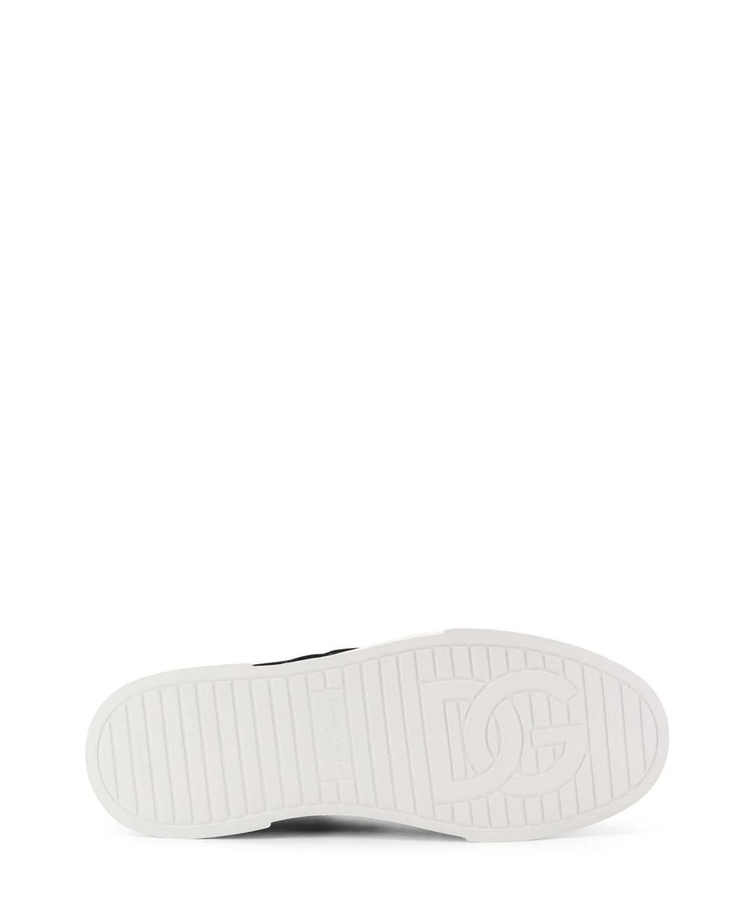 DOLCE&GABBANA Черные кожаные низкие кроссовки / кеды, фото 4