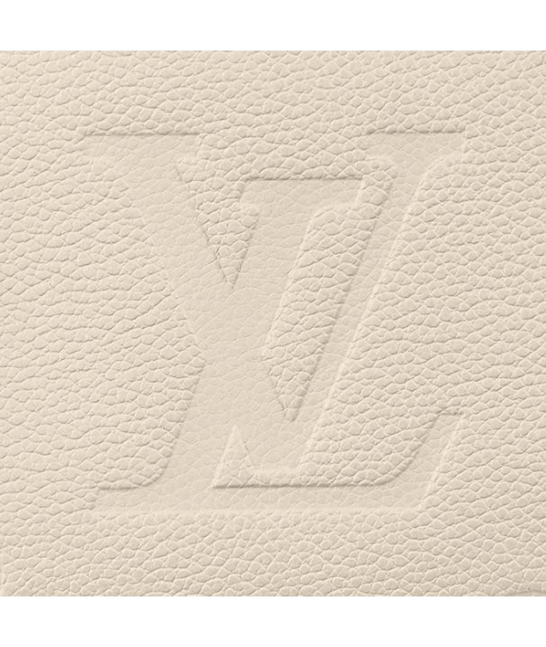 LOUIS VUITTON Бежевая кожаная сумка с короткими ручками, фото 5