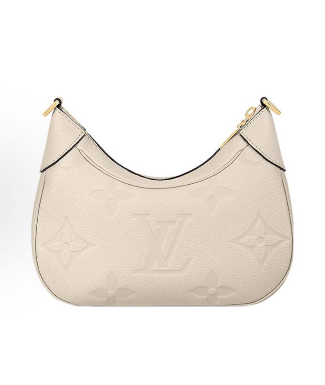 LOUIS VUITTON Бежевая кожаная сумка с короткими ручками, фото 3