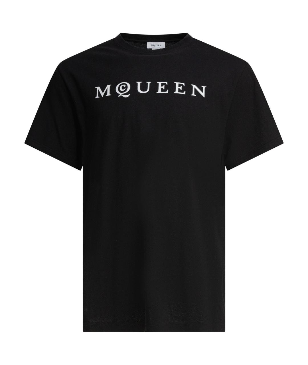 ALEXANDER MCQUEEN Черная хлопковая футболка, фото 1