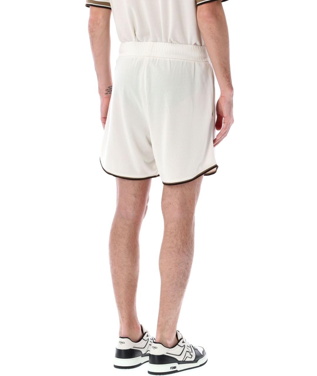 FENDI Белые полиэстеровые шорты, фото 3