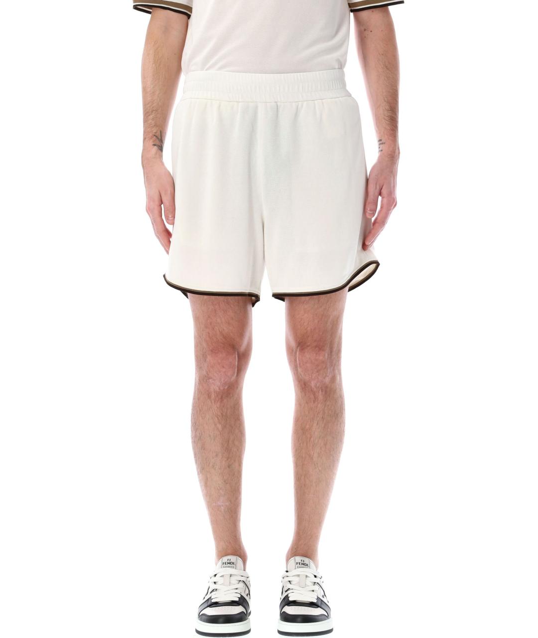 FENDI Белые полиэстеровые шорты, фото 2