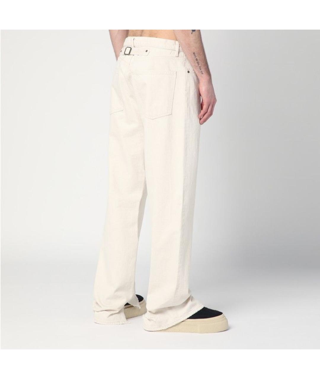 MAISON MARGIELA Бежевые хлопковые повседневные брюки, фото 3