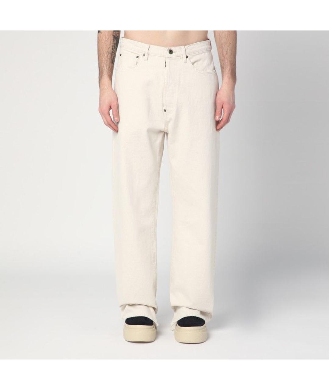 MAISON MARGIELA Бежевые хлопковые повседневные брюки, фото 2