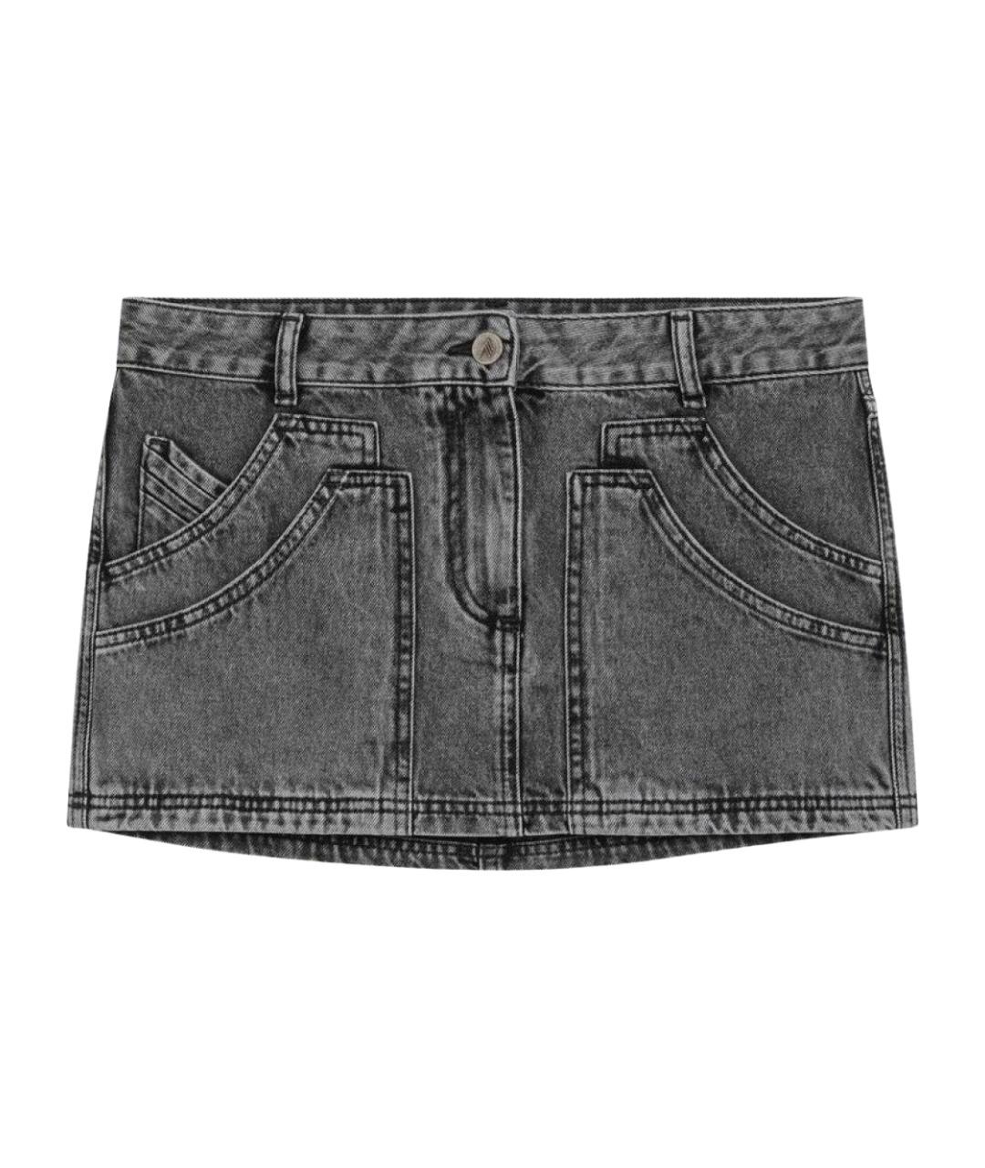 THE ATTICO Черная деним юбка мини, фото 1