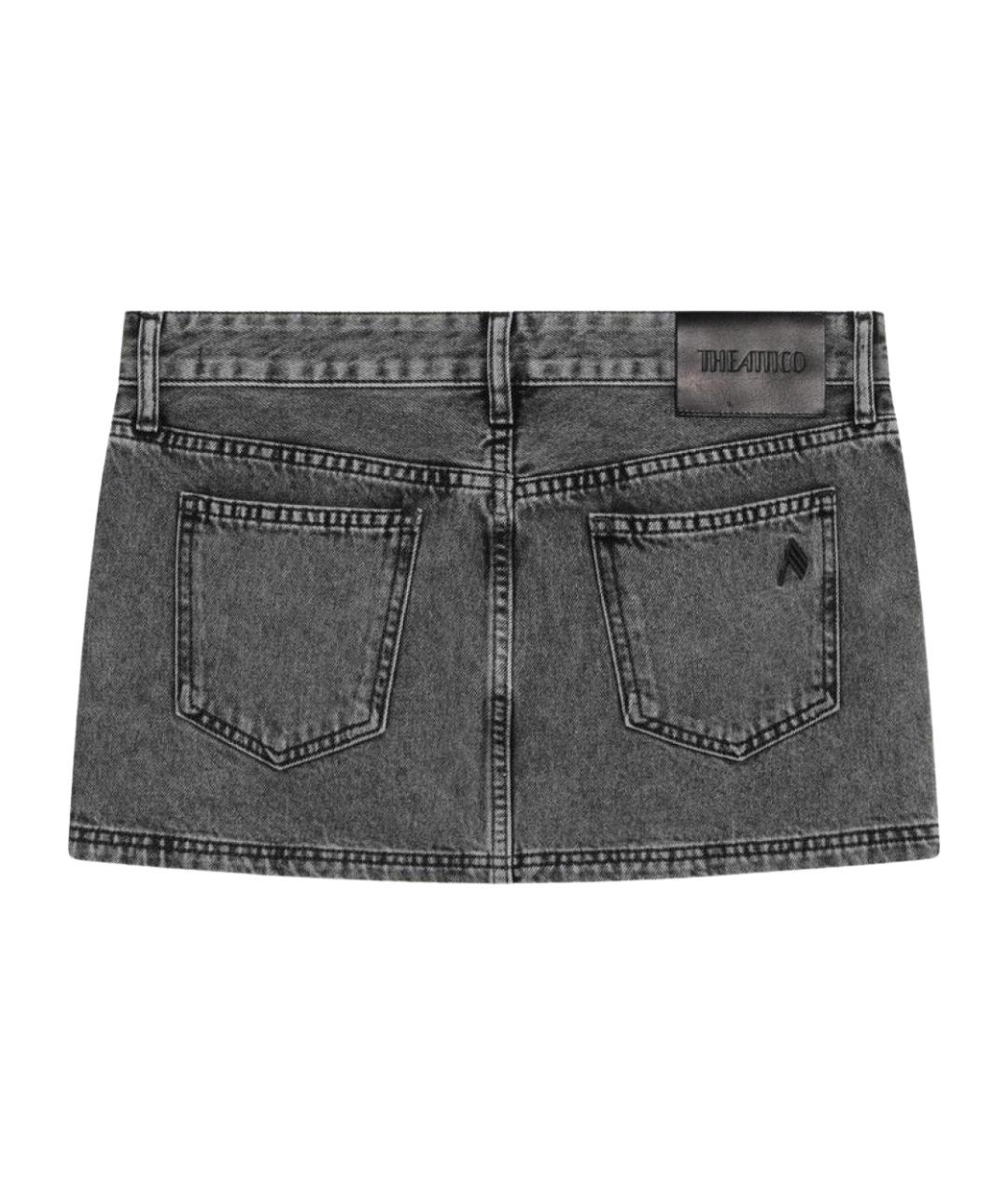 THE ATTICO Черная деним юбка мини, фото 2
