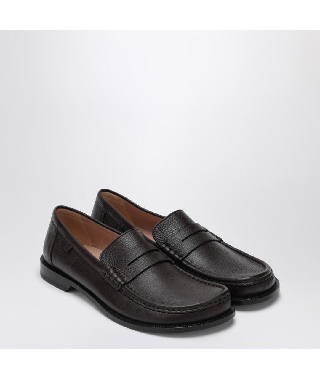 LOEWE Бордовые кожаные лоферы, фото 2