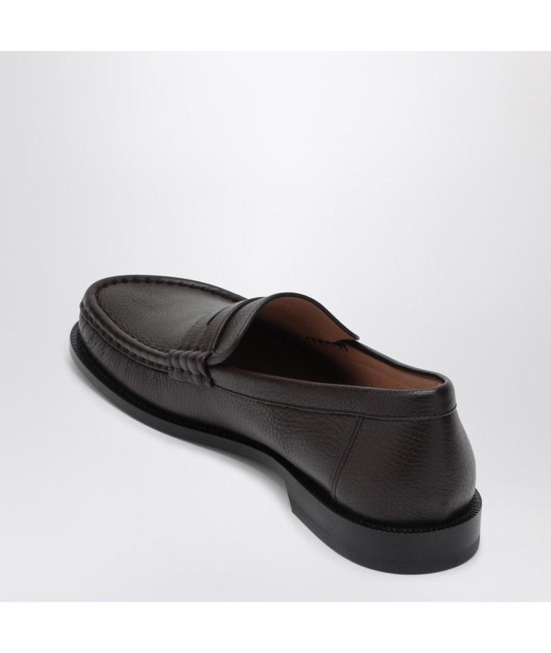 LOEWE Бордовые кожаные лоферы, фото 3