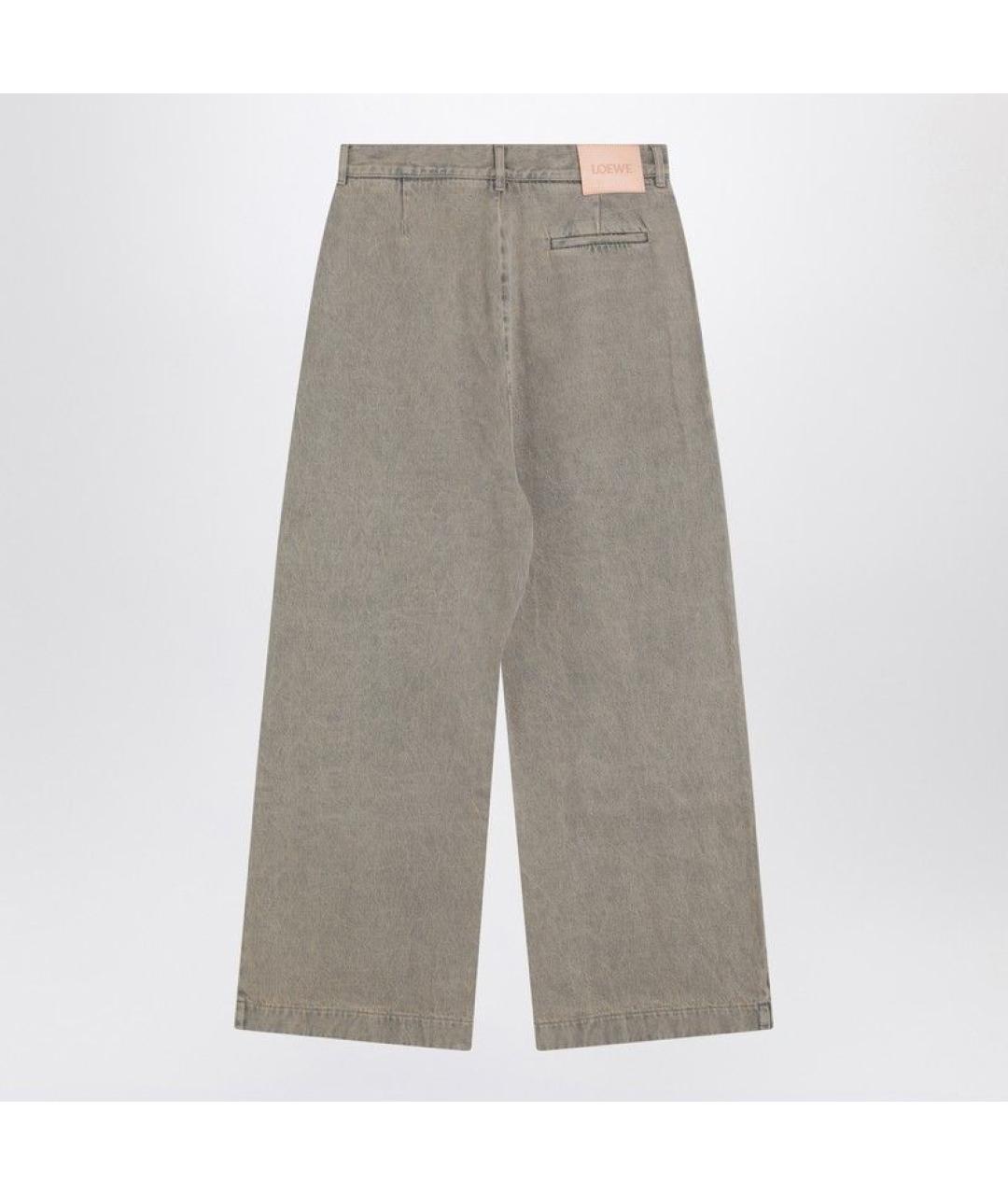 LOEWE Бежевые деним повседневные брюки, фото 2