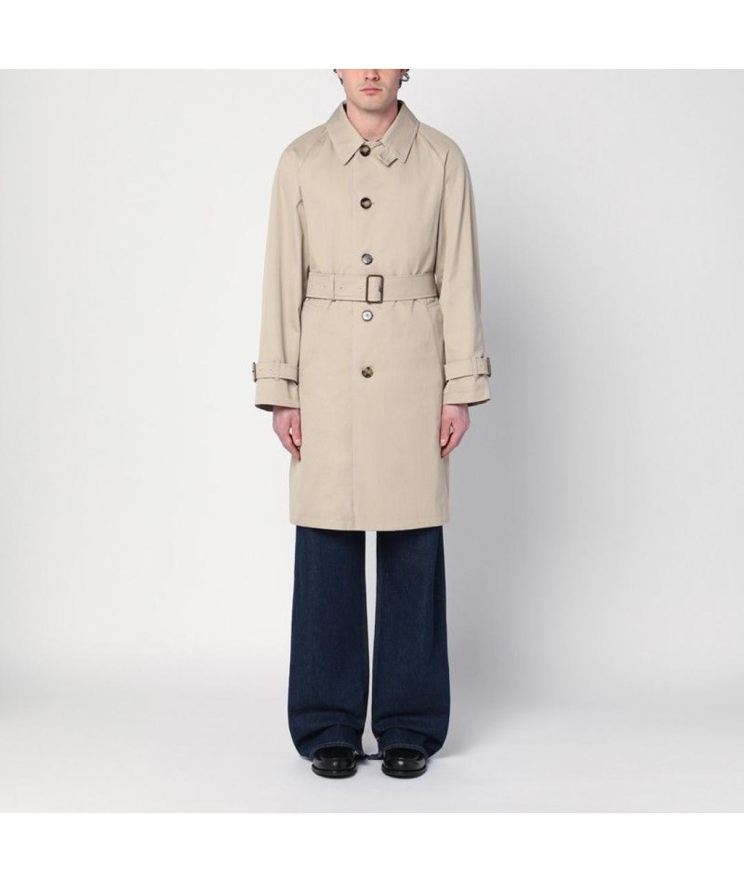 BURBERRY Бежевый хлопковый тренч / плащ, фото 2