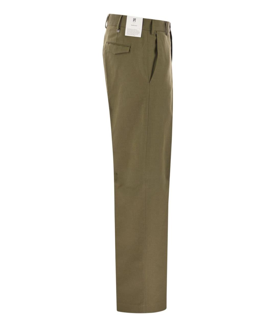 PT TORINO Хаки хлопковые повседневные брюки, фото 3