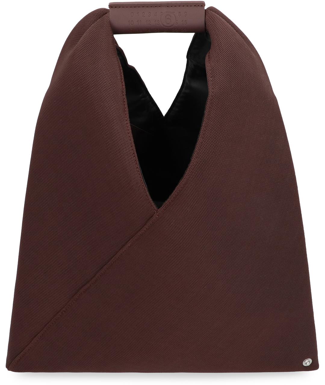 MM6 MAISON MARGIELA Коричневая синтетическая сумка с короткими ручками, фото 5