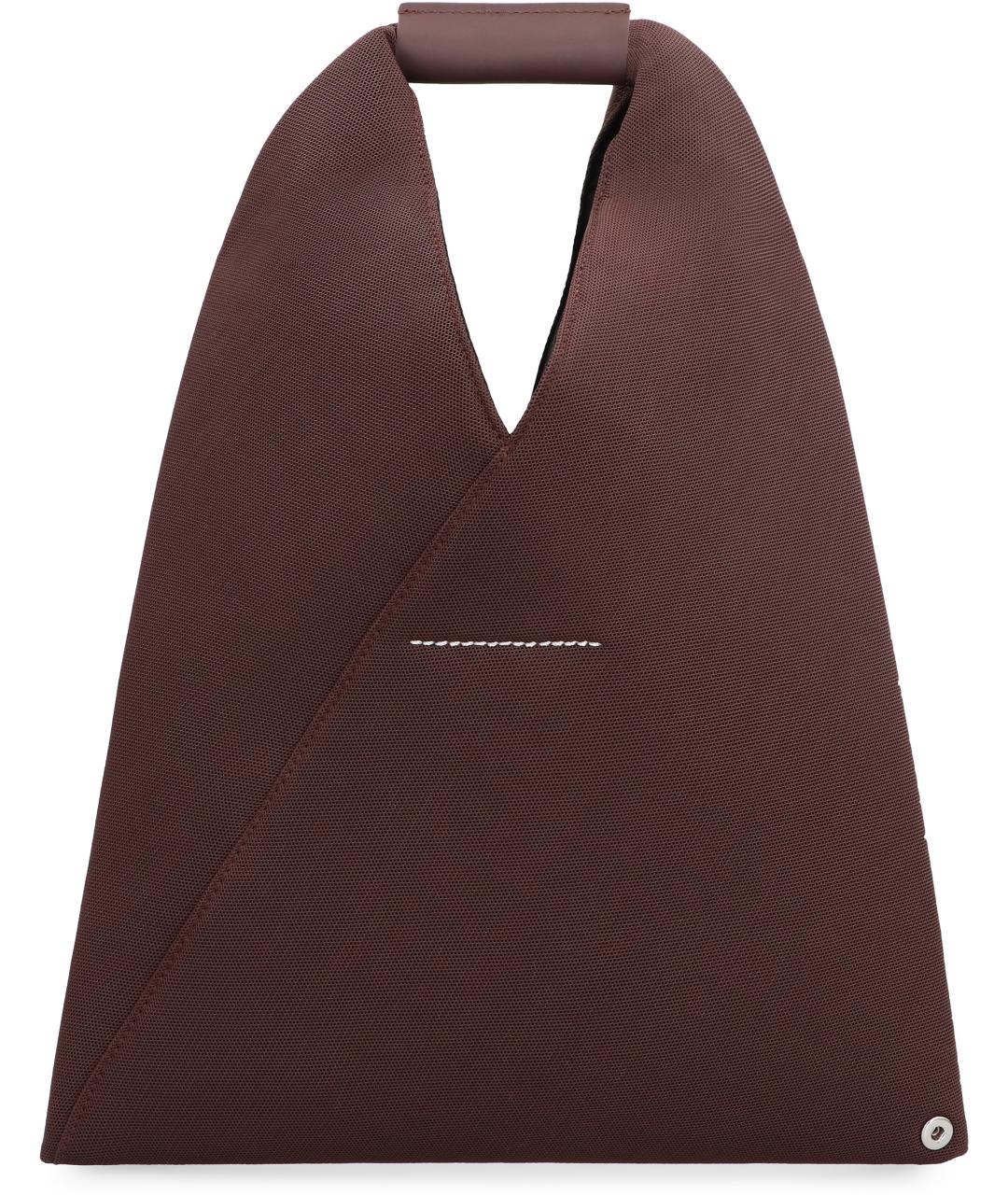 MM6 MAISON MARGIELA Коричневая синтетическая сумка с короткими ручками, фото 4