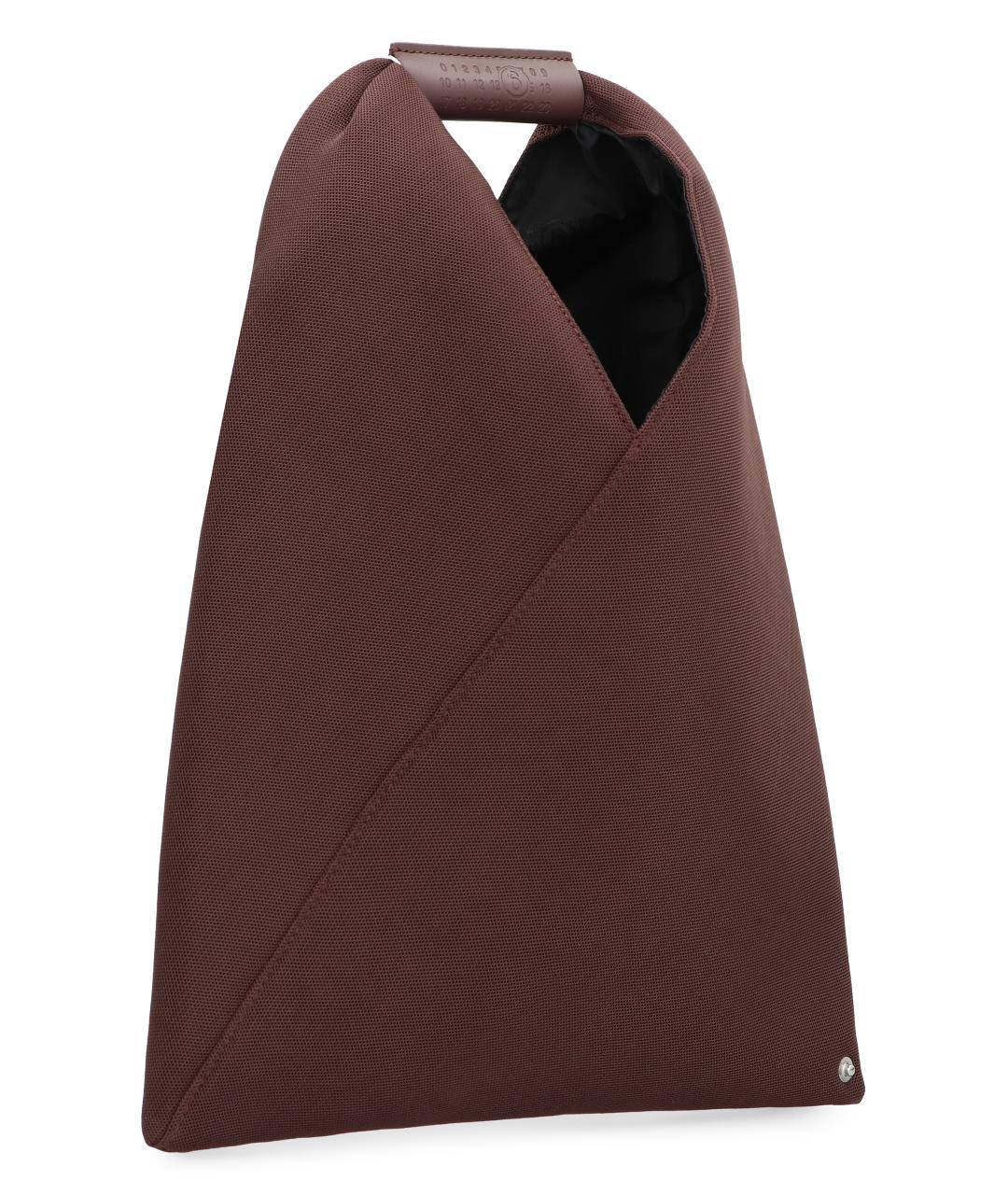 MM6 MAISON MARGIELA Коричневая синтетическая сумка с короткими ручками, фото 3