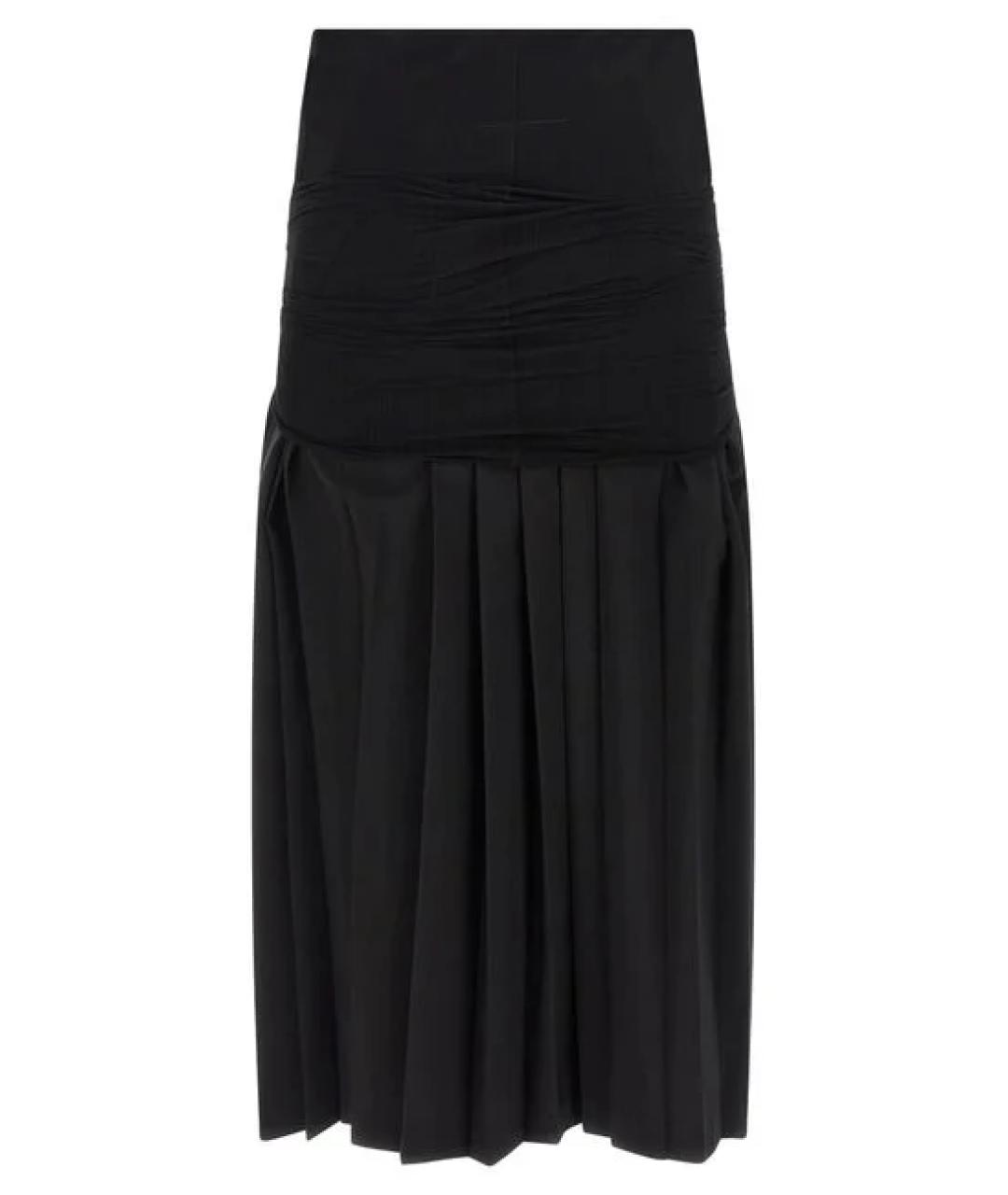 MM6 MAISON MARGIELA Черная хлопковая юбка миди, фото 1