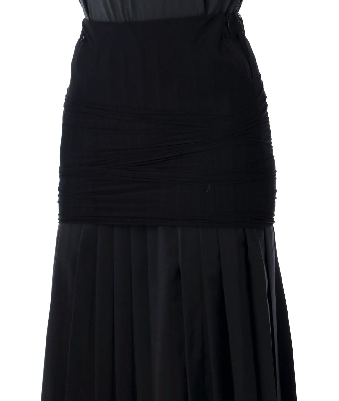 MM6 MAISON MARGIELA Черная хлопковая юбка миди, фото 4