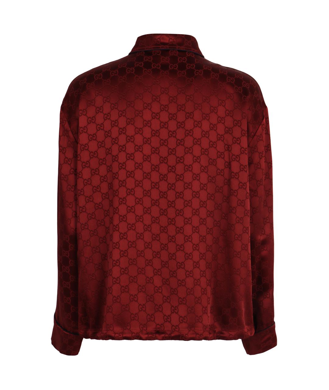 GUCCI Бордовая шелковая рубашка, фото 2
