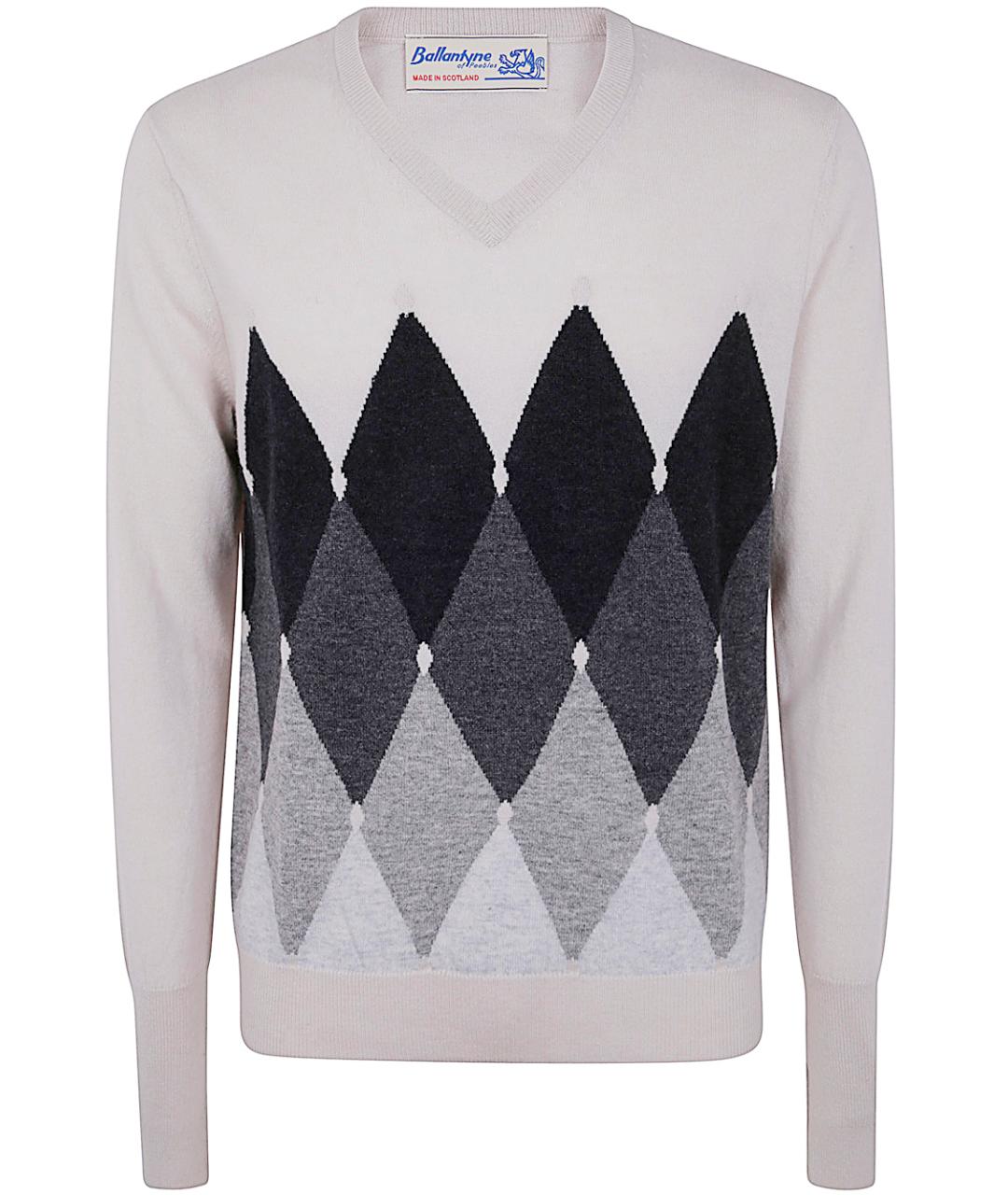 BALLANTYNE Белый кашемировый джемпер / свитер, фото 1