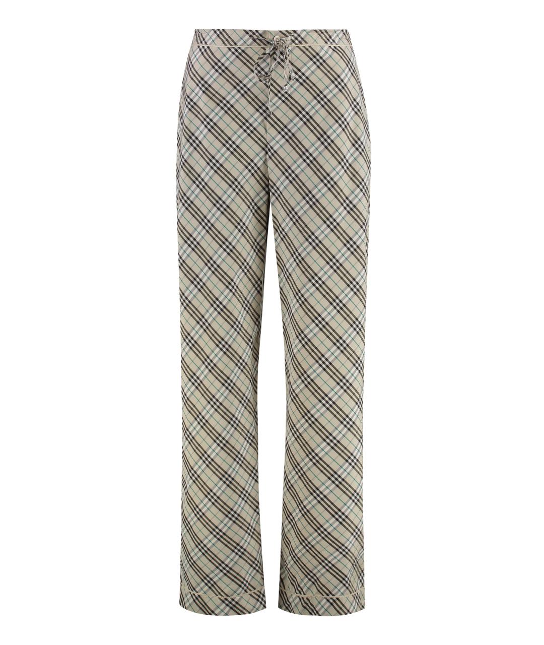 BURBERRY Серые хлопковые прямые брюки, фото 1