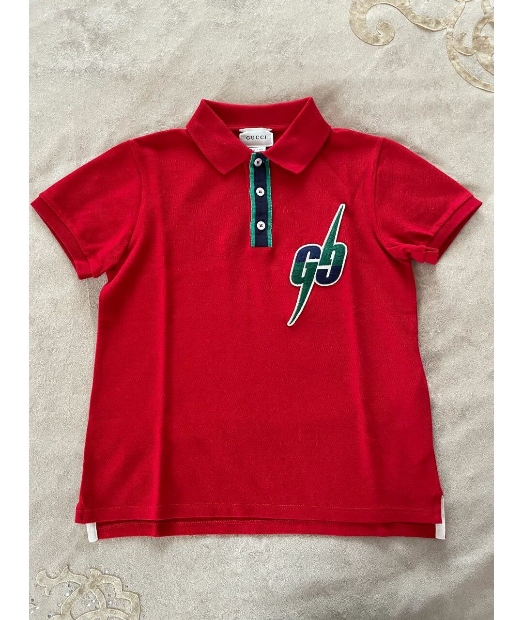 GUCCI Красная хлопковая детская футболка, фото 5