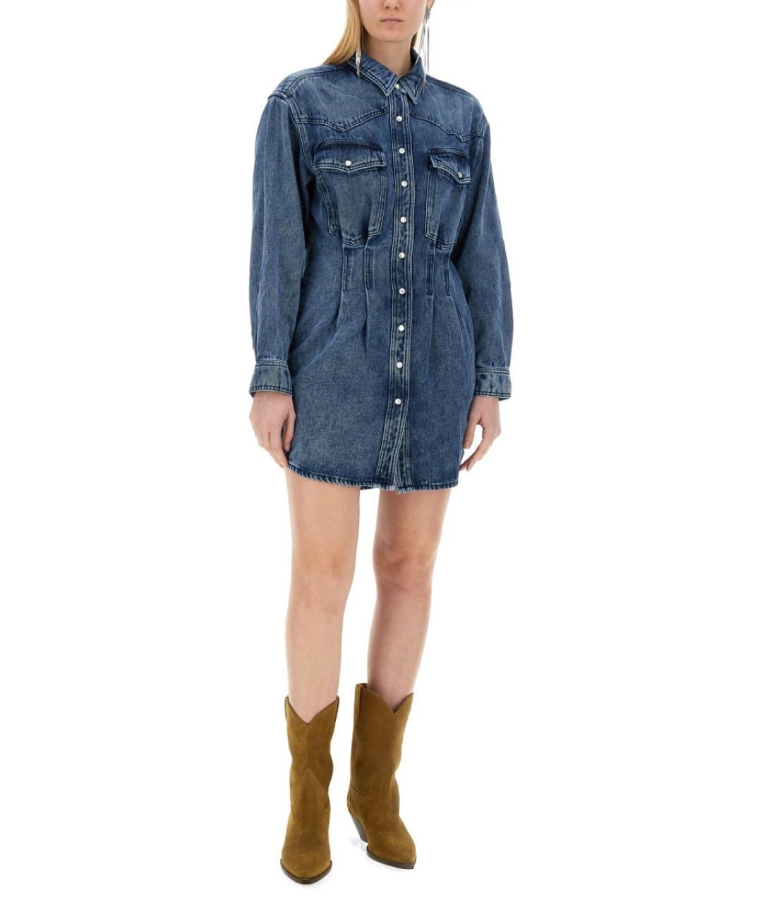 ISABEL MARANT Синее хлопковое повседневное платье, фото 3