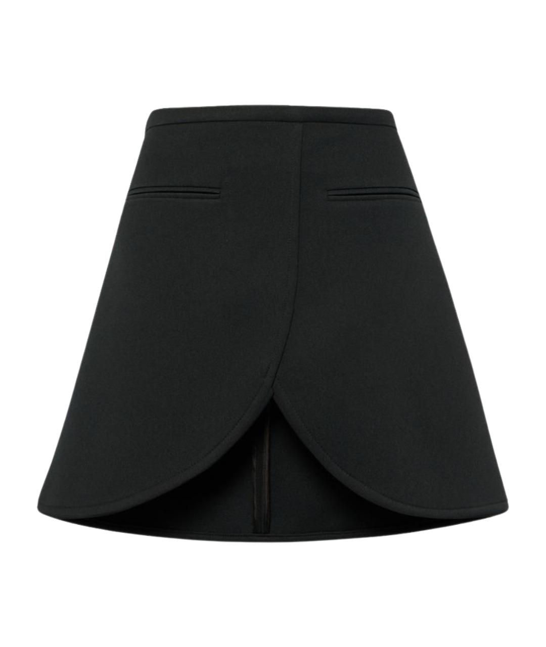COURREGES Черная полиэстеровая юбка мини, фото 1