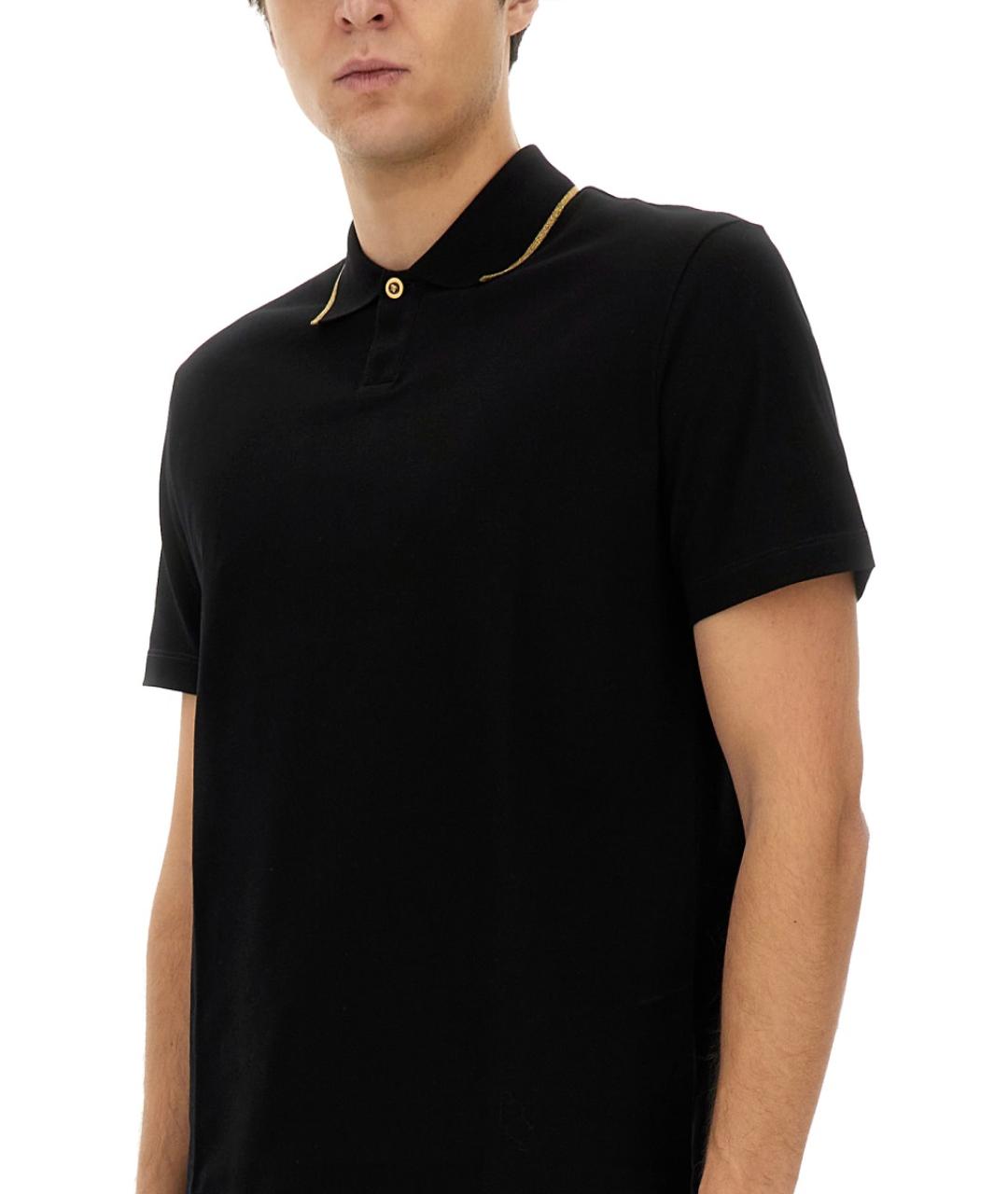 VERSACE Черная хлопковая футболка, фото 5