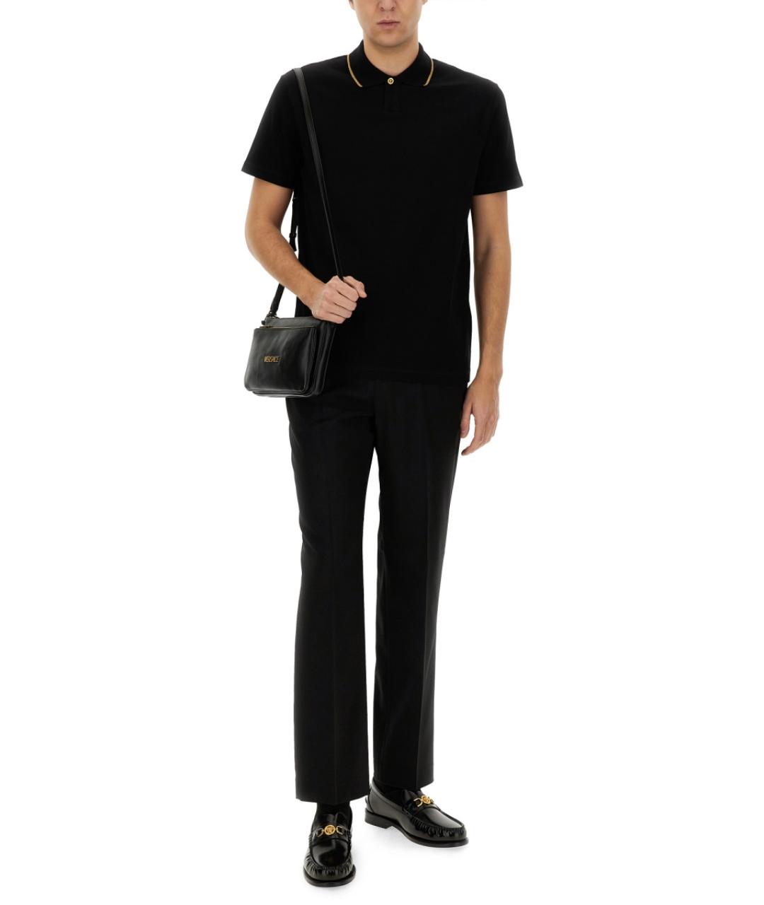 VERSACE Черная хлопковая футболка, фото 3