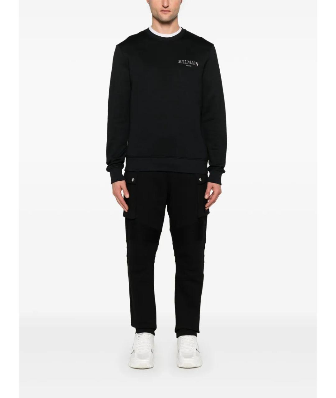 BALMAIN Черные хлопковые повседневные брюки, фото 2