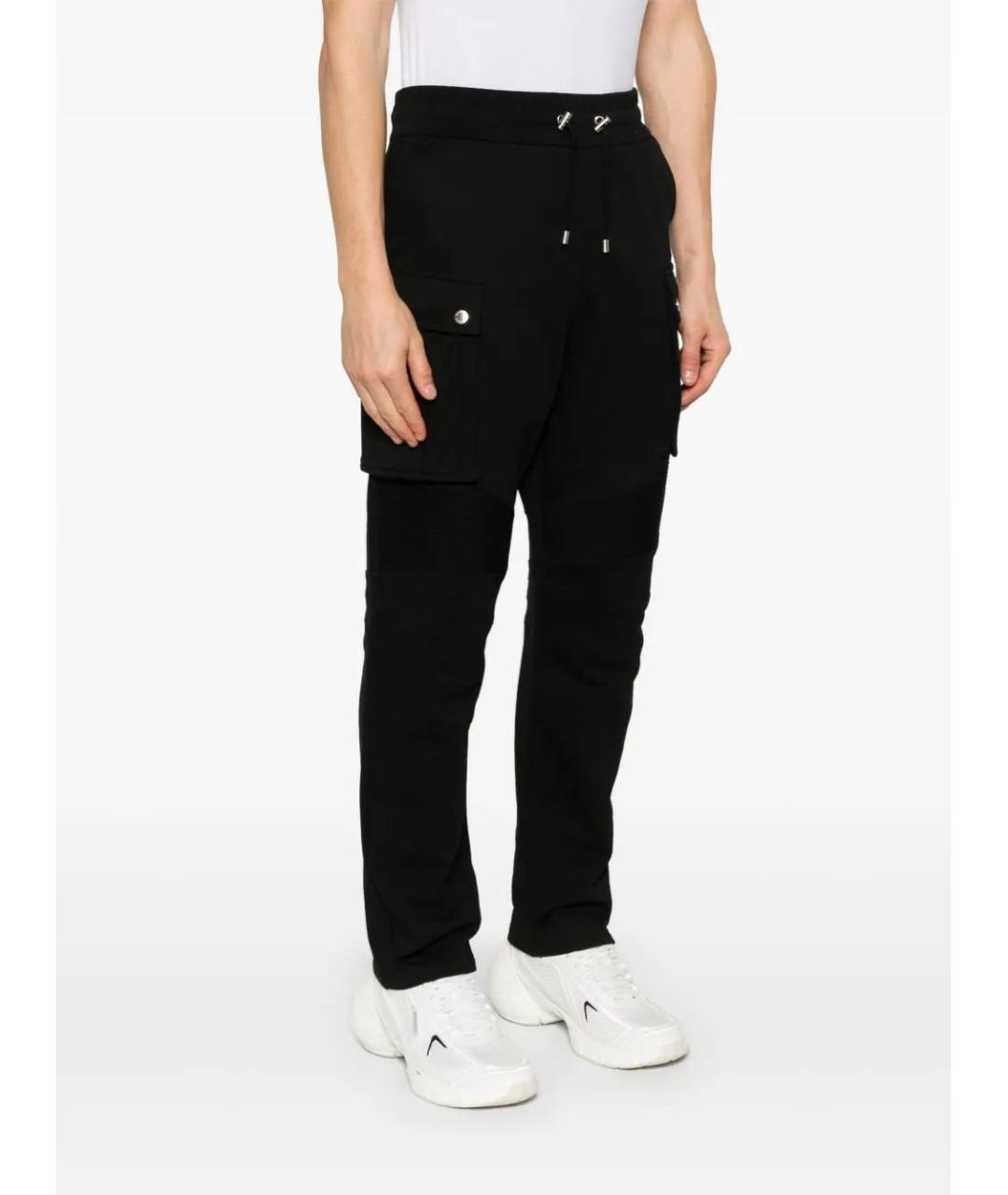 BALMAIN Черные хлопковые повседневные брюки, фото 3