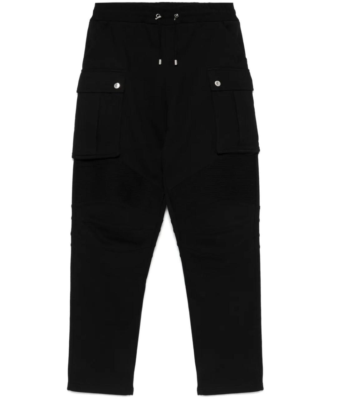 BALMAIN Черные хлопковые повседневные брюки, фото 1