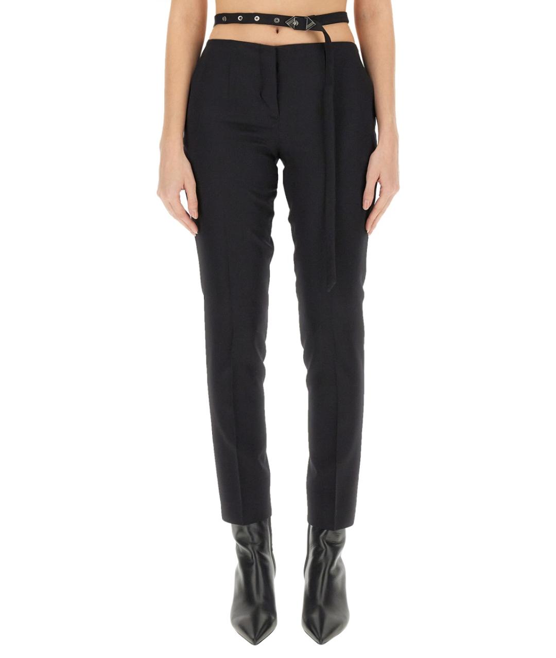 THE ATTICO Черные шерстяные прямые брюки, фото 5