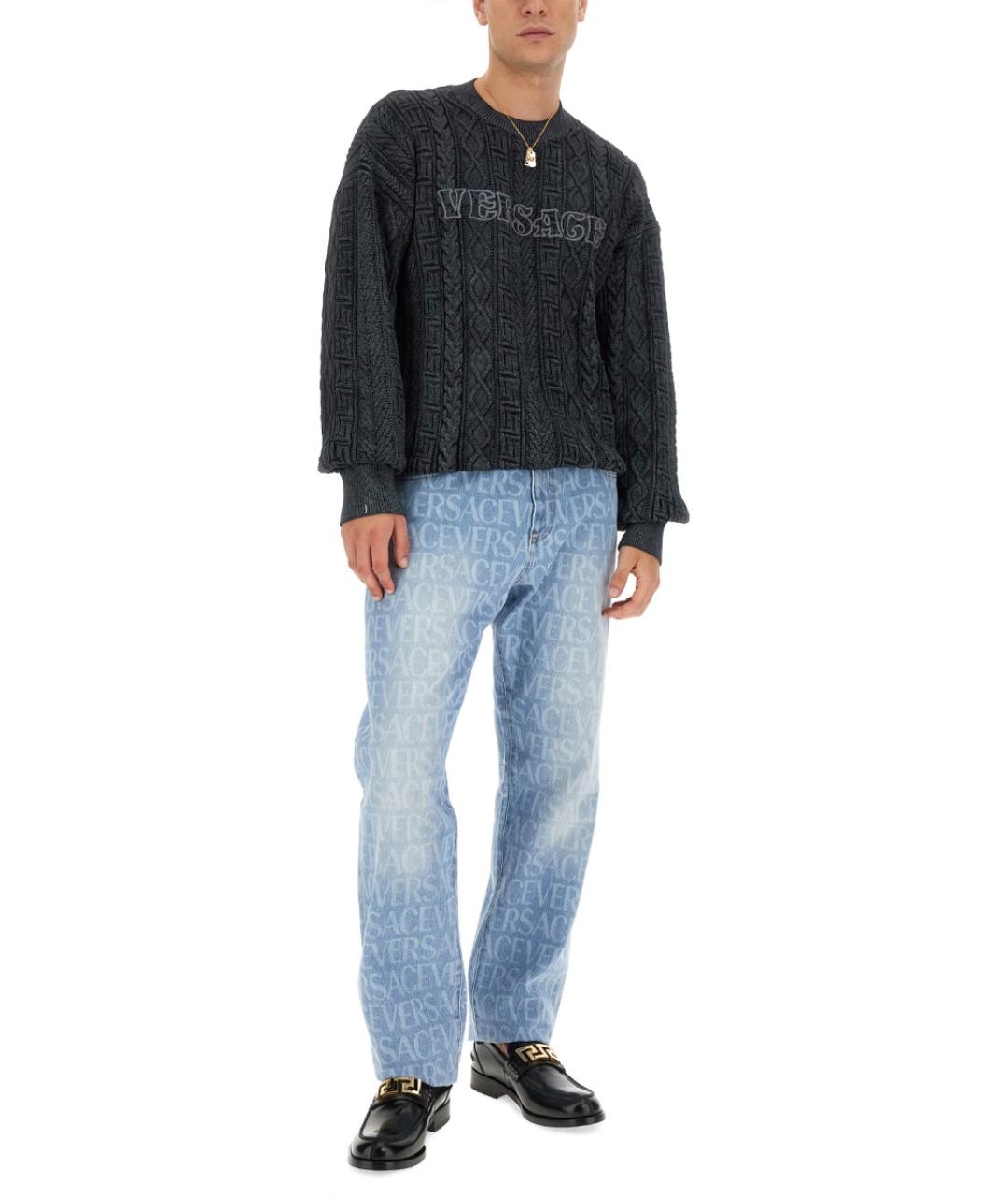 VERSACE Серый хлопковый джемпер / свитер, фото 3