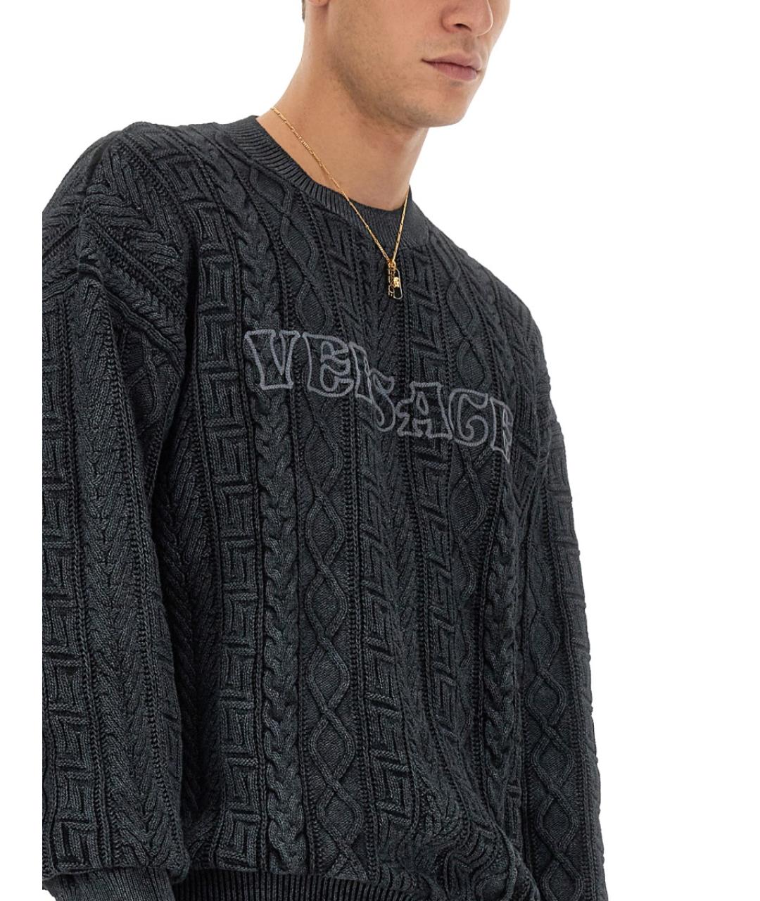 VERSACE Серый хлопковый джемпер / свитер, фото 5