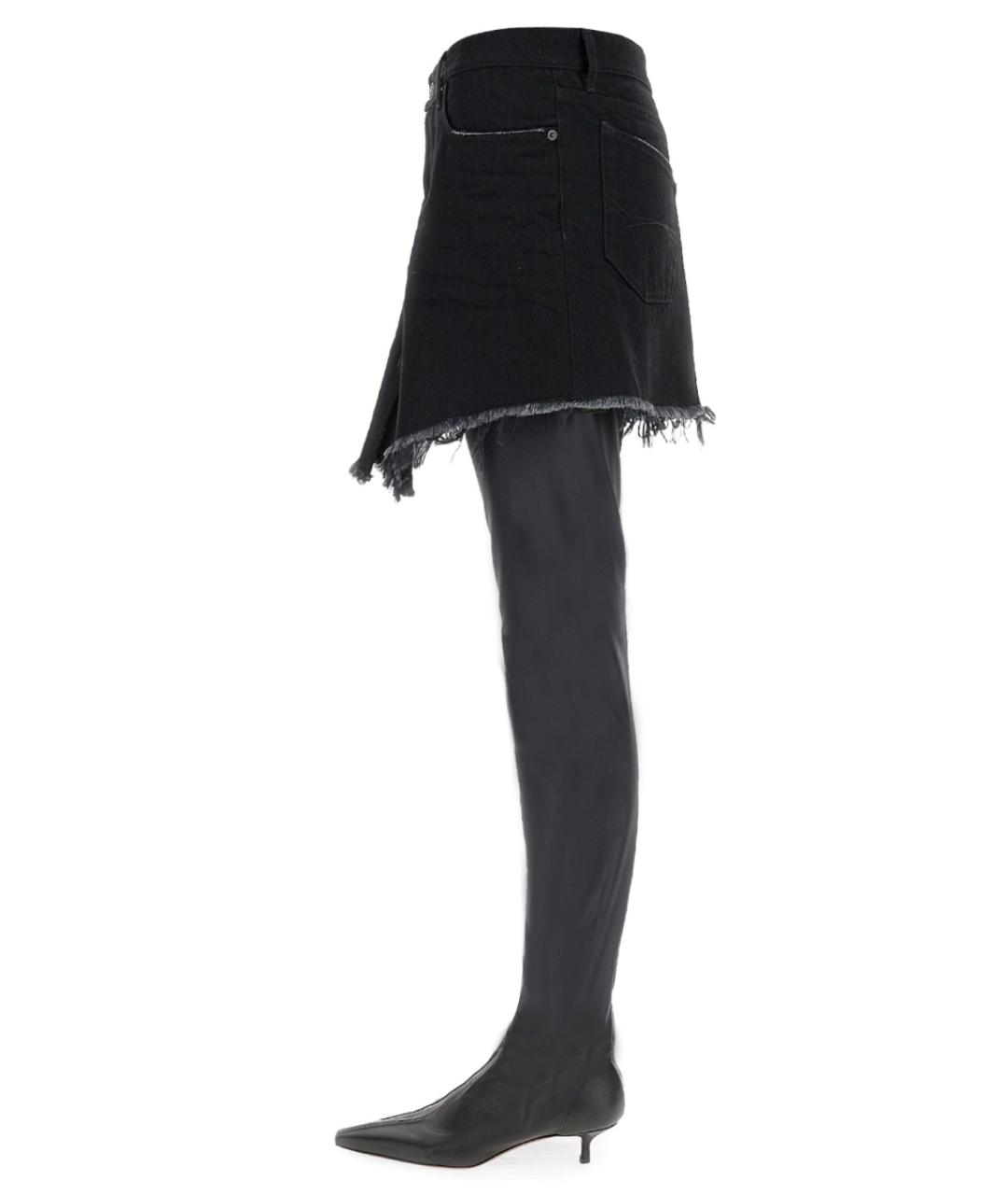 BALENCIAGA Черная хлопковая юбка мини, фото 4