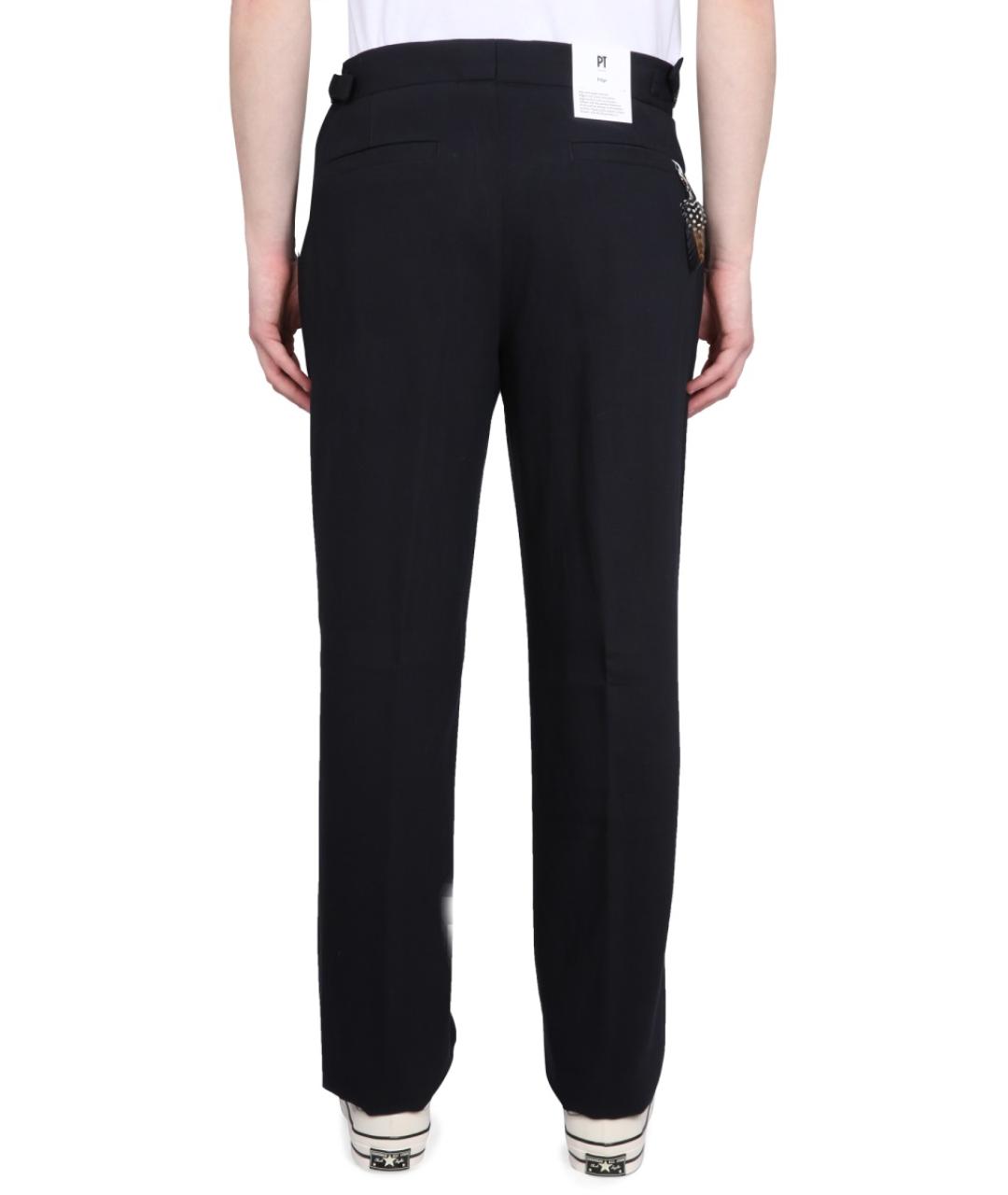 PT TORINO Черные вискозные повседневные брюки, фото 4