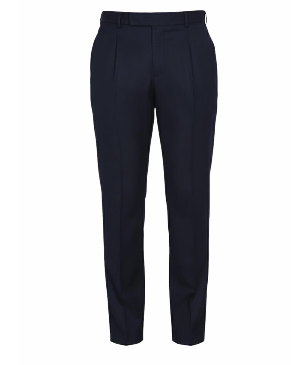 PT TORINO Синие шерстяные повседневные брюки, фото 1