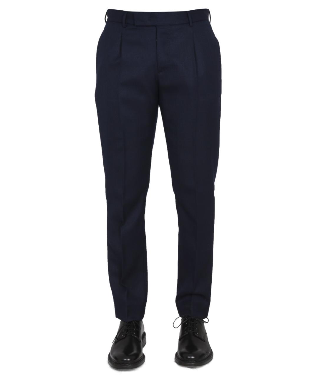 PT TORINO Синие шерстяные повседневные брюки, фото 5