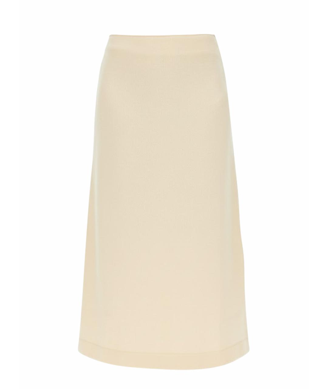 JIL SANDER Белая шерстяная юбка миди, фото 1
