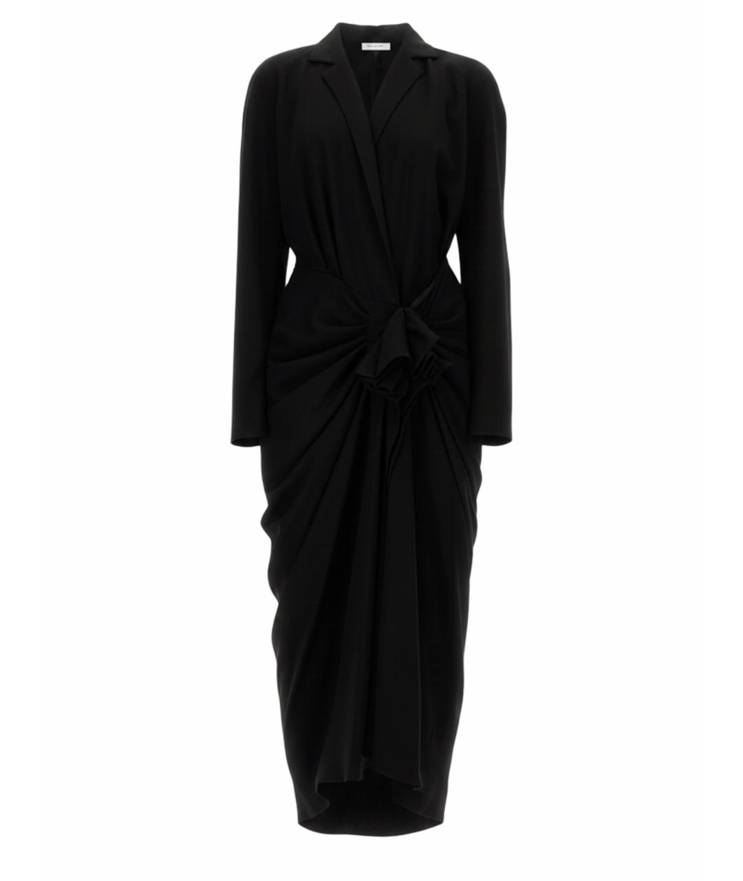 DRIES VAN NOTEN Черное шерстяное повседневное платье, фото 1