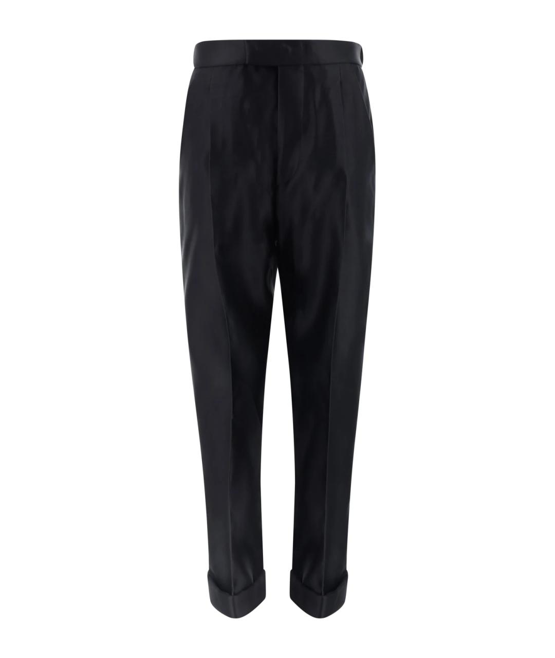 TOM FORD Черные шелковые прямые брюки, фото 1