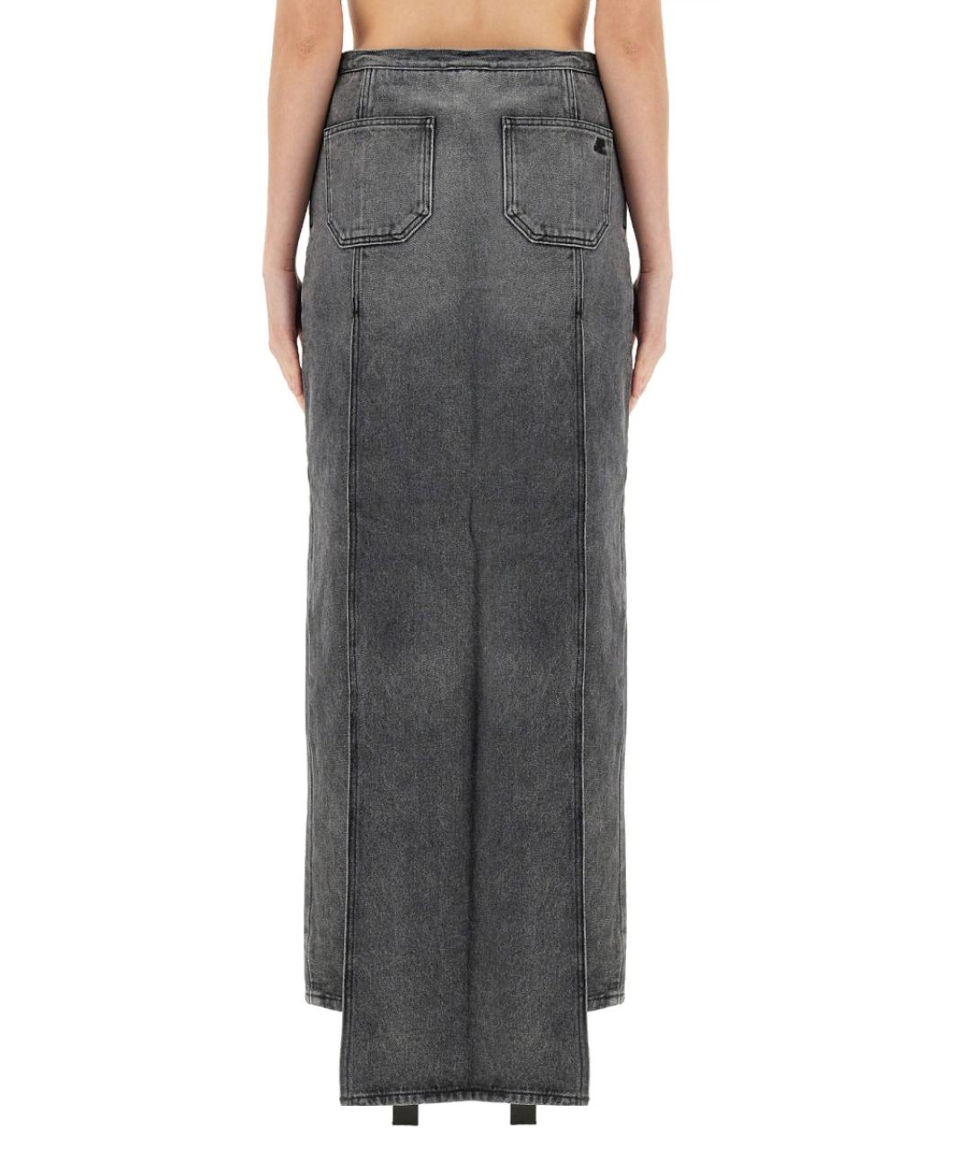 COURREGES Серая деним юбка макси, фото 3