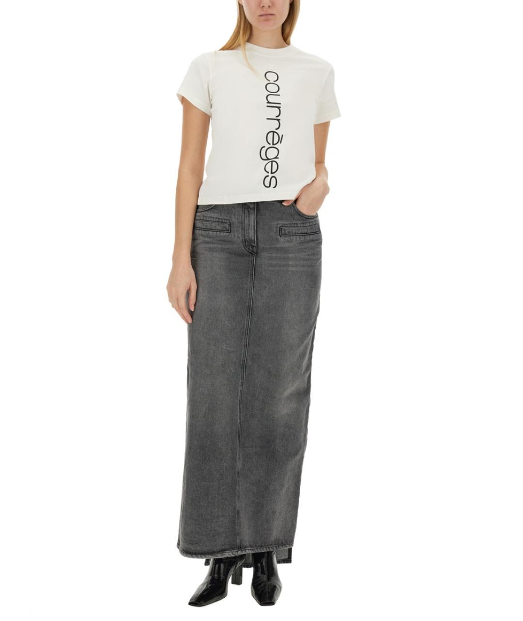 COURREGES Серая деним юбка макси, фото 4