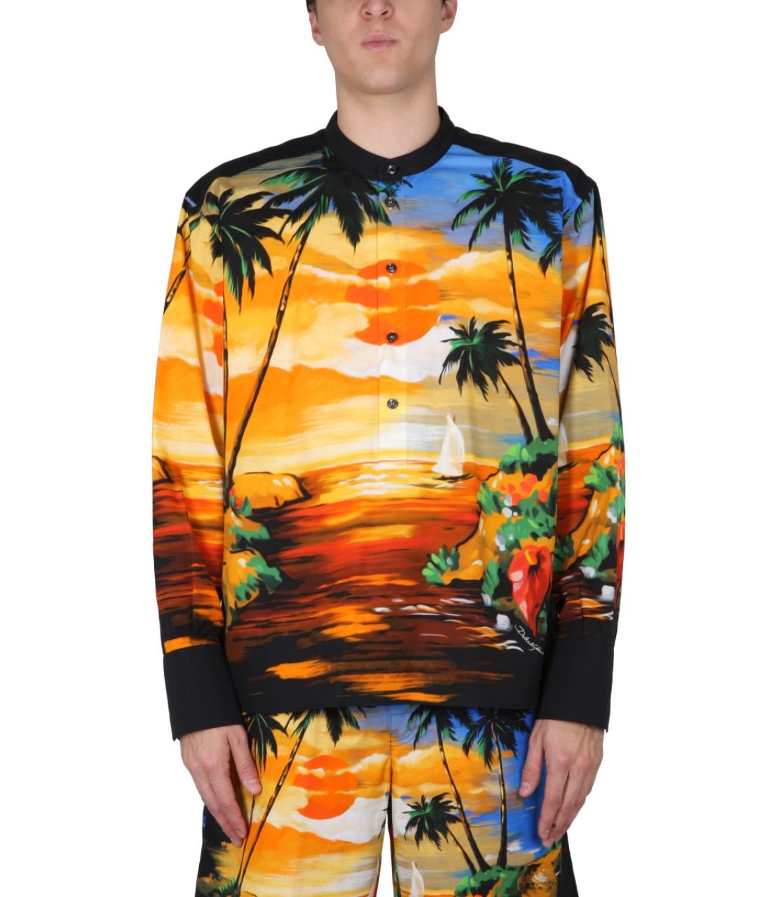 DOLCE&GABBANA Мульти хлопковая кэжуал рубашка, фото 2