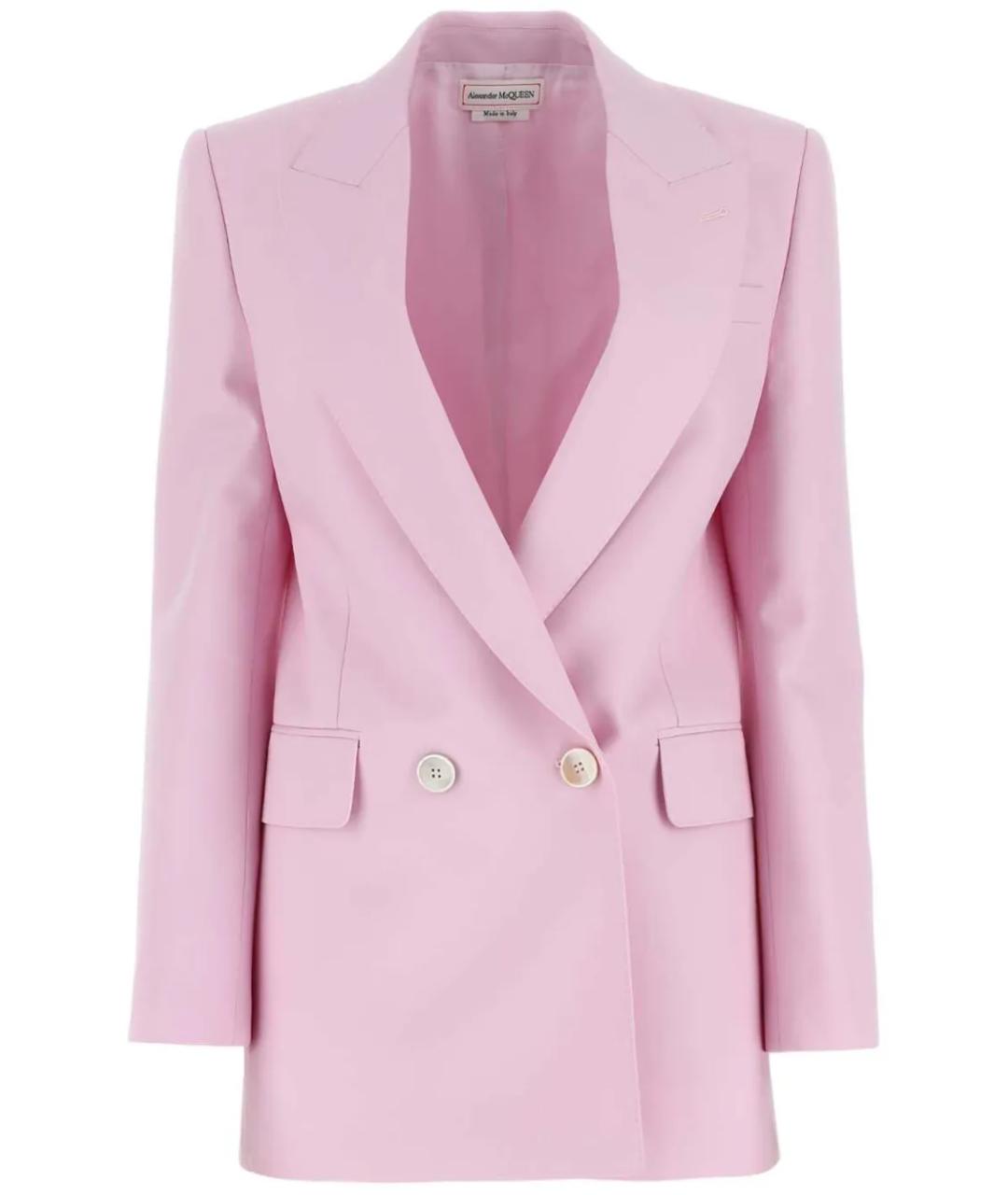 ALEXANDER MCQUEEN Розовый шерстяной жакет/пиджак, фото 1
