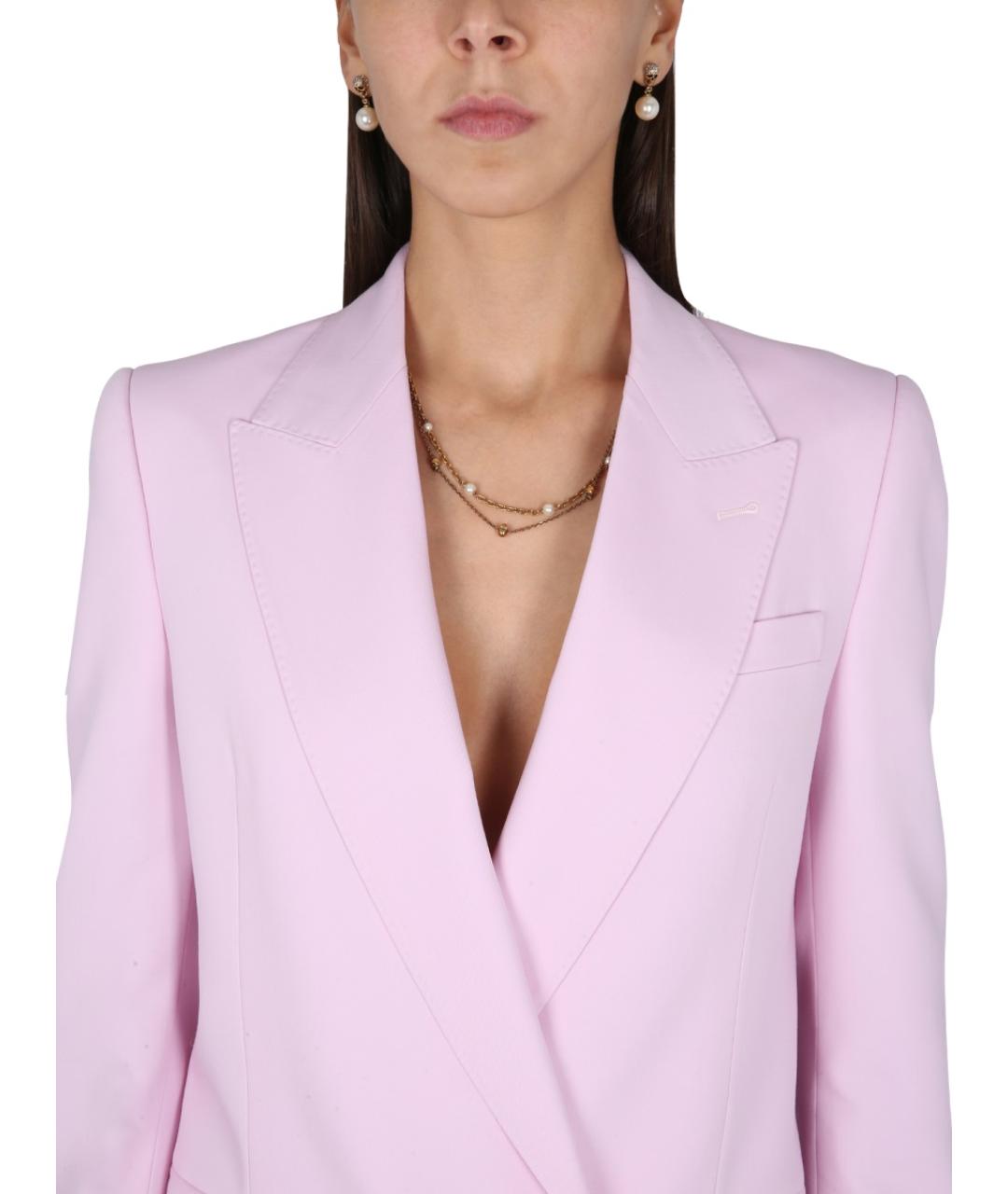 ALEXANDER MCQUEEN Розовый шерстяной жакет/пиджак, фото 5