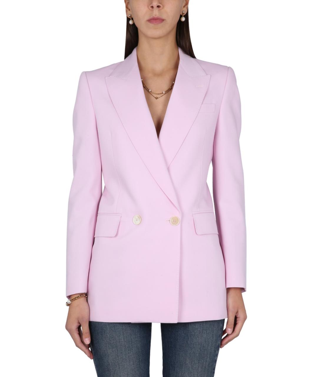 ALEXANDER MCQUEEN Розовый шерстяной жакет/пиджак, фото 2