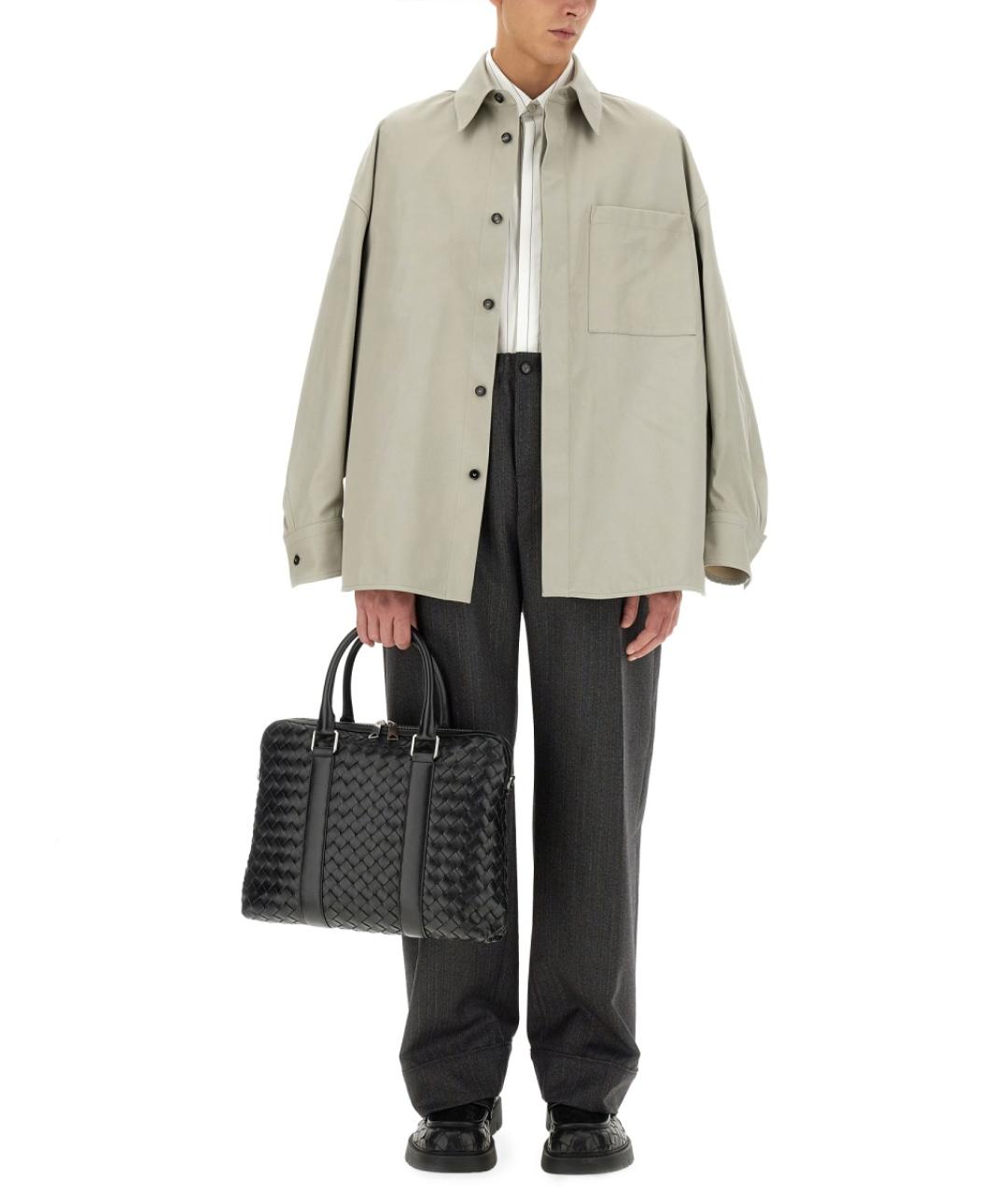 BOTTEGA VENETA Серая хлопковая кэжуал рубашка, фото 3