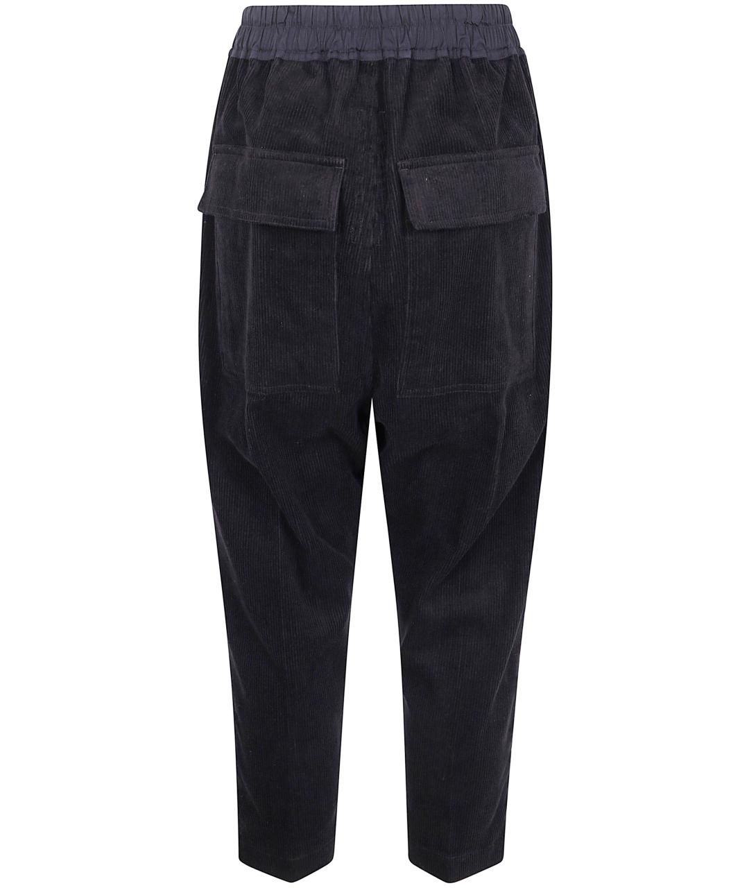 RICK OWENS Черные хлопковые прямые брюки, фото 2